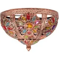 Samia Moroccan Uplighter Lamp Shade - Bronze, Multi