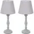 Sara Tapered Candle Stick Table Lamp 2 Pack - Grey, Wood