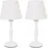 Sara Tapered Candle Stick Table Lamp 2 Pack - White, Wood