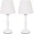 Sara Tapered Candle Stick Table Lamp - White, Wood