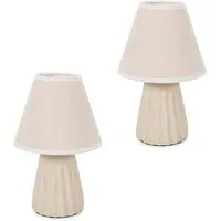 Saskia Tapered Ceramic LED Table Lamp 2 Pack - Cream