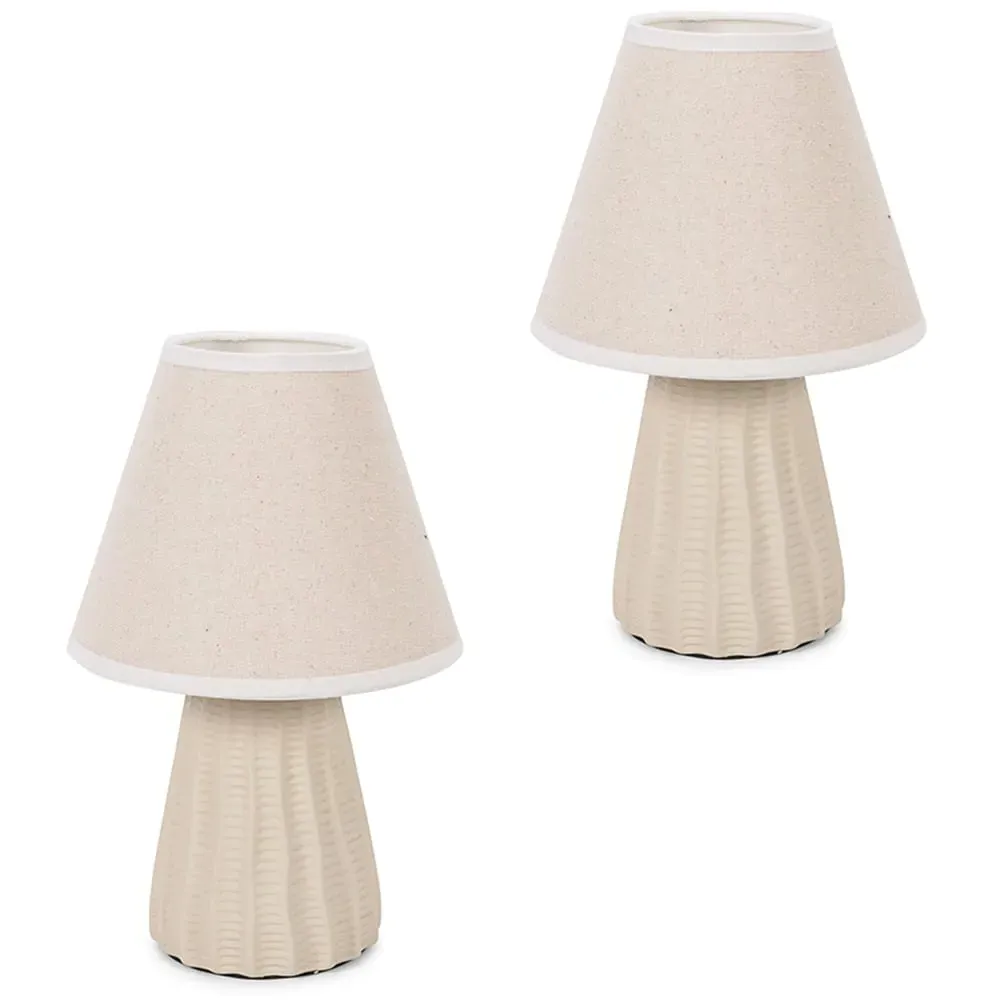 Saskia Tapered Ceramic LED Table Lamp 2 Pack - Cream