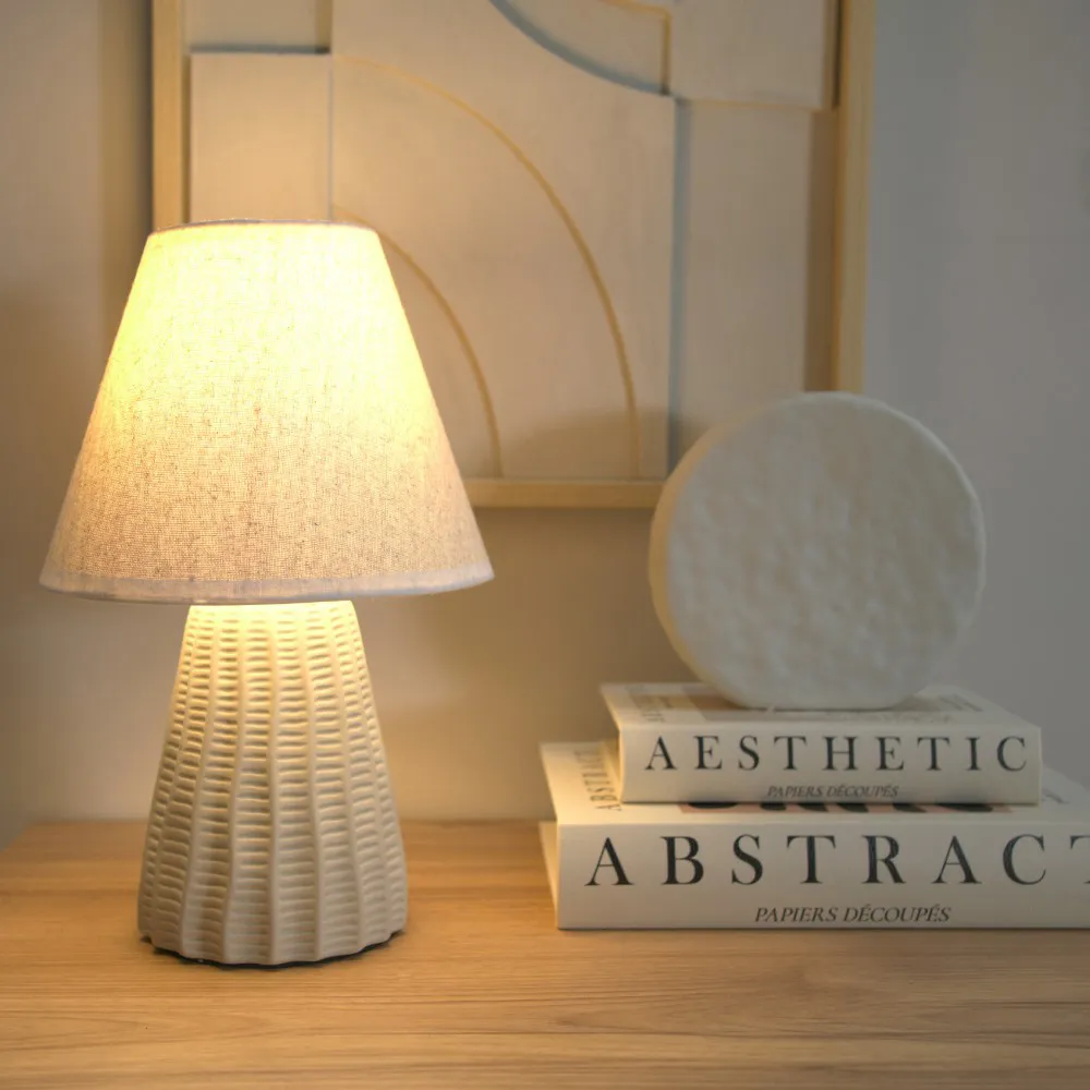Saskia Tapered Ceramic LED Table Lamp - Cream