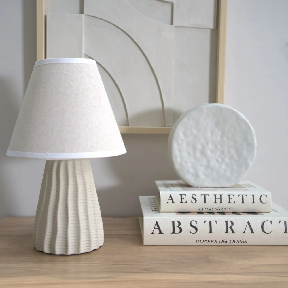 Saskia Tapered Ceramic LED Table Lamp - Cream