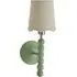 Scallop Shade Bobbin LED Wall Light with Bulb - Green, Wood