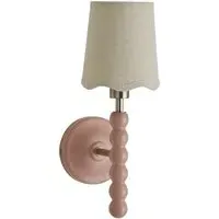 Scallop Shade Bobbin LED Wall Light with Bulb - Pink, Wood