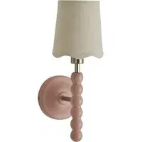 Scallop Shade Bobbin Wall Light 2 Pack - Pink, Wood