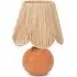 Sebby Globe Table Lamp with Raffia Shade - Orange, Ceramic