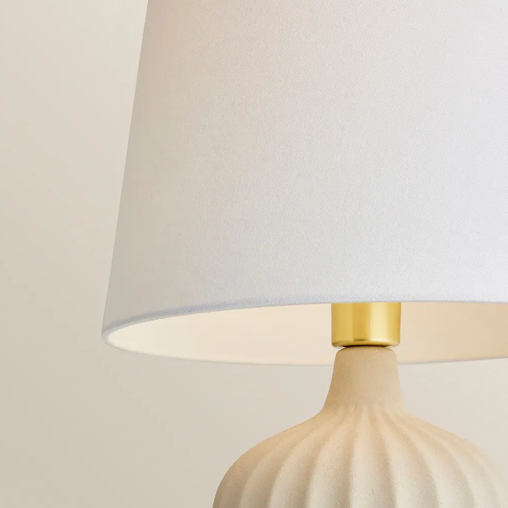 Serena Tapered Table Lamp - Beige, Ceramic
