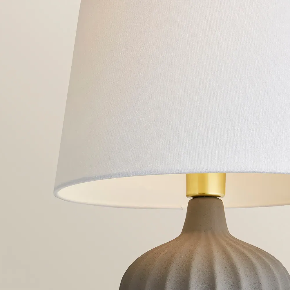 Serena Tapered Table Lamp - Grey, Ceramic