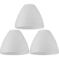 Set of 3 Bowl Shaped Lamp Shades - White, Glass