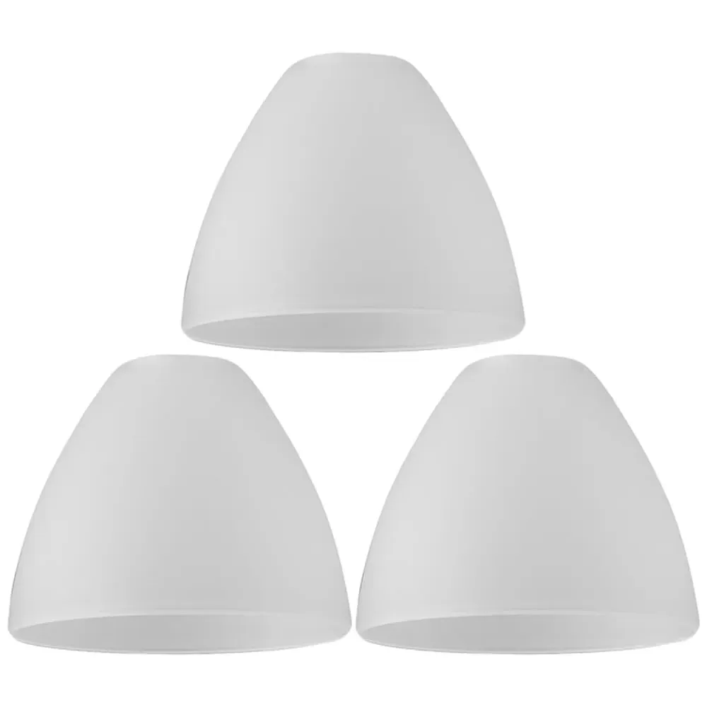 Set of 3 Bowl Shaped Lamp Shades - White, Glass image