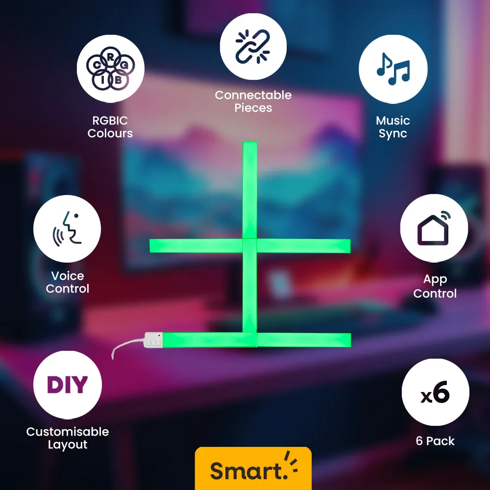 Smart App-Control Music Sync Light Bar Kit - White