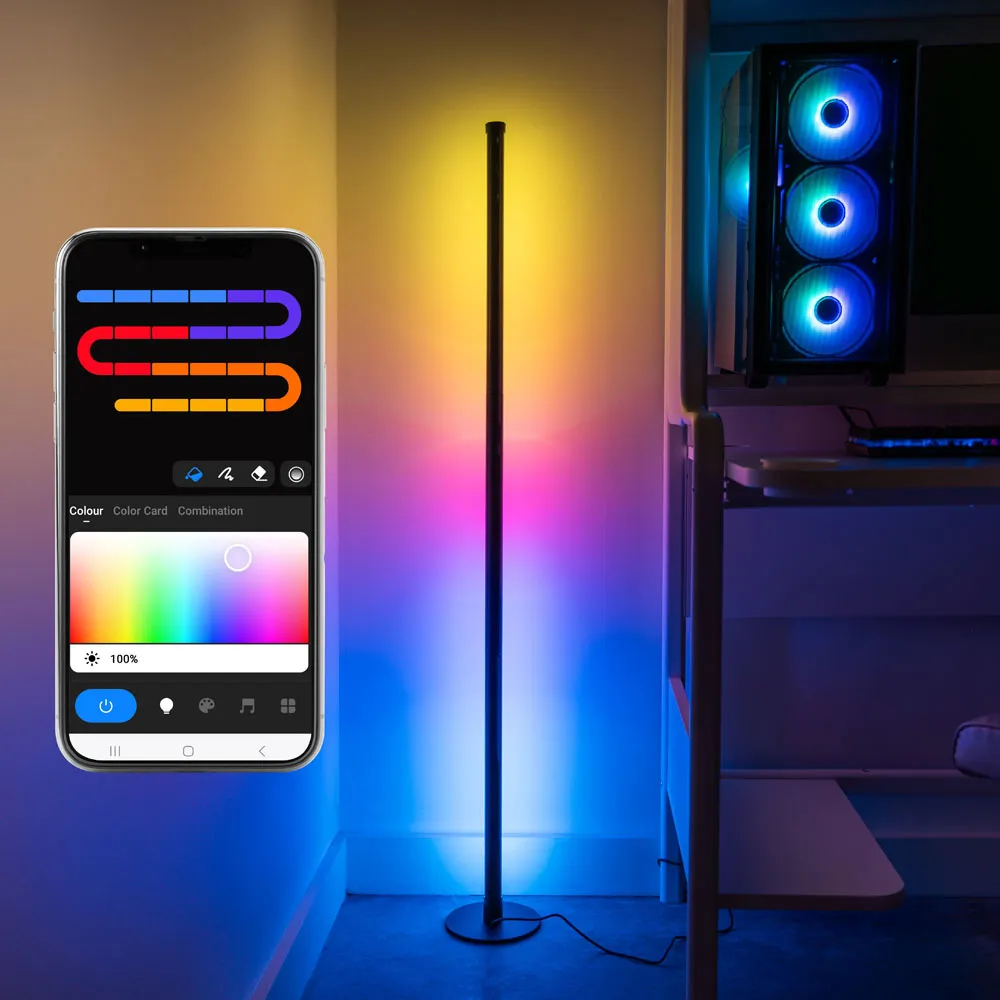 Smart App-Control RGBIC Floor Lamp - Black