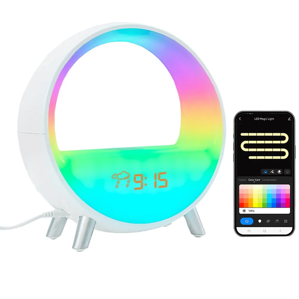 Smart App-Control Sunrise Alarm Clock Table Lamp - White