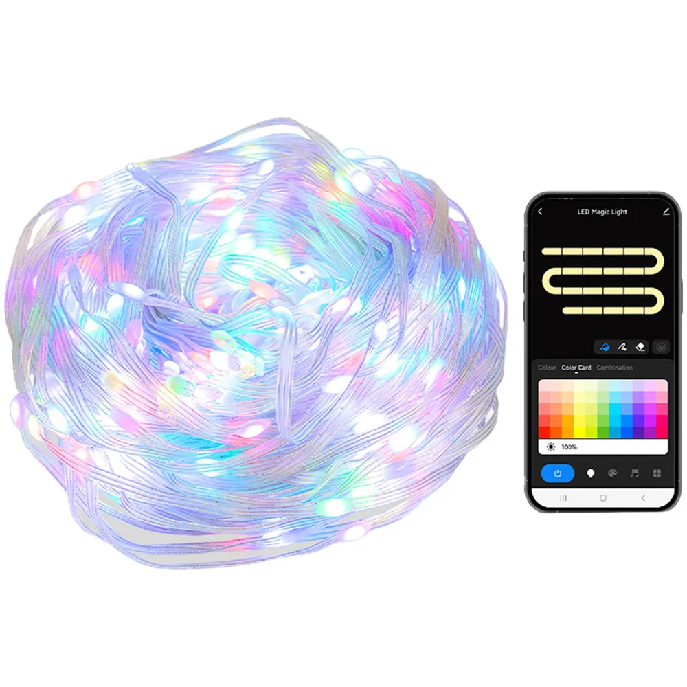Smart RGB IP44 Fairy Curtain Light 2x2m - White