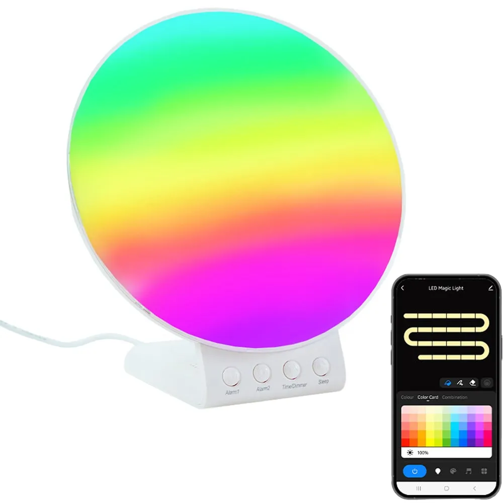 Smart Sunrise Alarm Clock Table Lamp - White