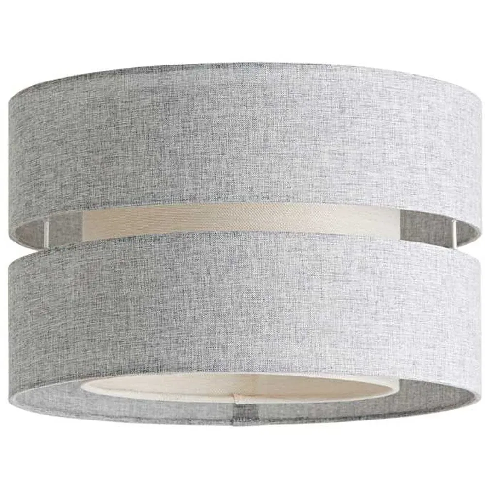 Sophia 2 Tier Ceiling Drum Lamp Shade - Grey, Linen