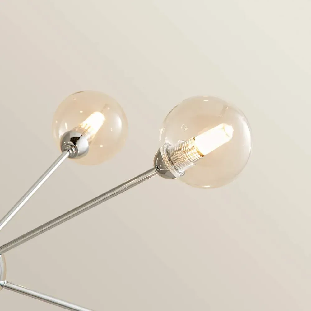 Sputnik 8 Way Pendant Ceiling Light with Bulbs - Chrome