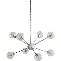 Sputnik 8 Way Pendant Ceiling Light with Bulbs - Chrome