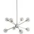 Sputnik 8 Way Pendant Ceiling Light with Bulbs - Chrome