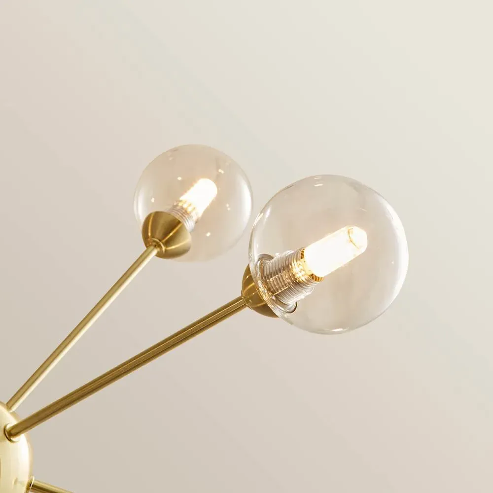 Sputnik 8 Way Pendant Ceiling Light with Bulbs - Gold