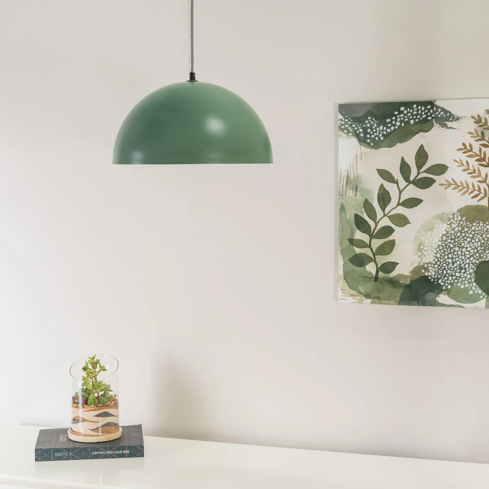 Stassi Mushroom Dome LED Pendant Ceiling Light - Green