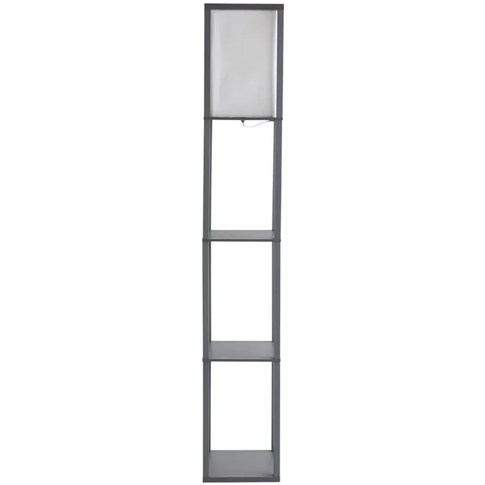 Struttura 3 Shelf Floor Lamp with Storage - Grey