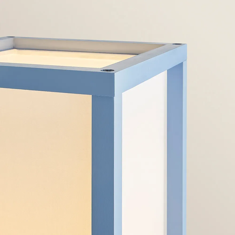 Struttura Shelving Unit Floor Lamp with Bulb - Blue, Fabric
