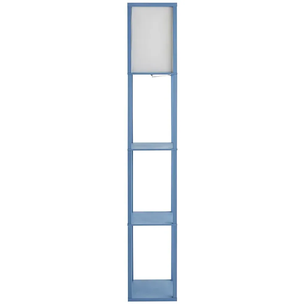 Struttura Shelving Unit Floor Lamp with Bulb - Blue, Fabric image