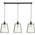 Susie 3 Drop Glass Lantern Ceiling Pendant Light - Black