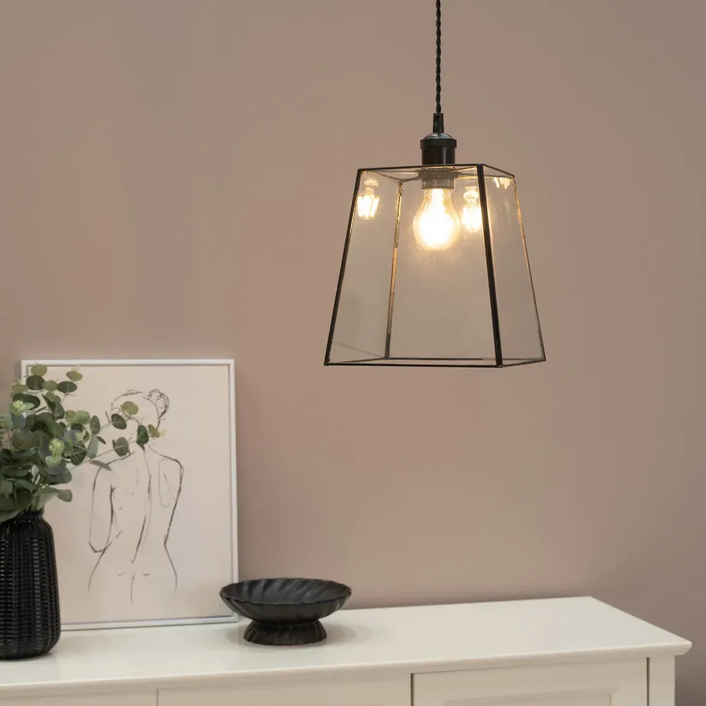 Susie Glass Pendant Shade - Black