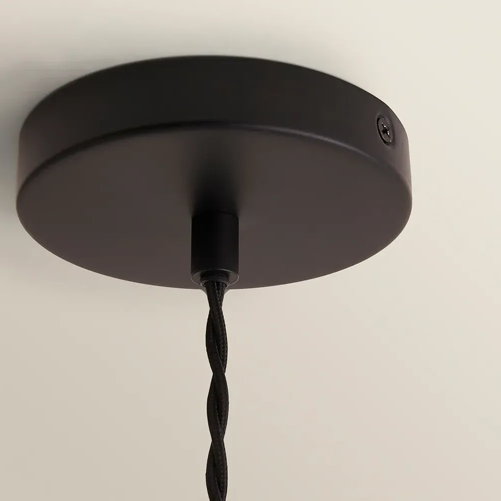 Susie Single Glass Lantern Ceiling Pendant Light - Black