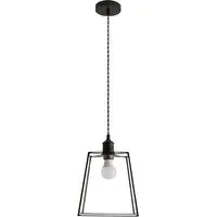Susie Single Glass Lantern Ceiling Pendant Light - Black