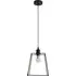 Susie Single Glass Lantern Ceiling Pendant Light - Black