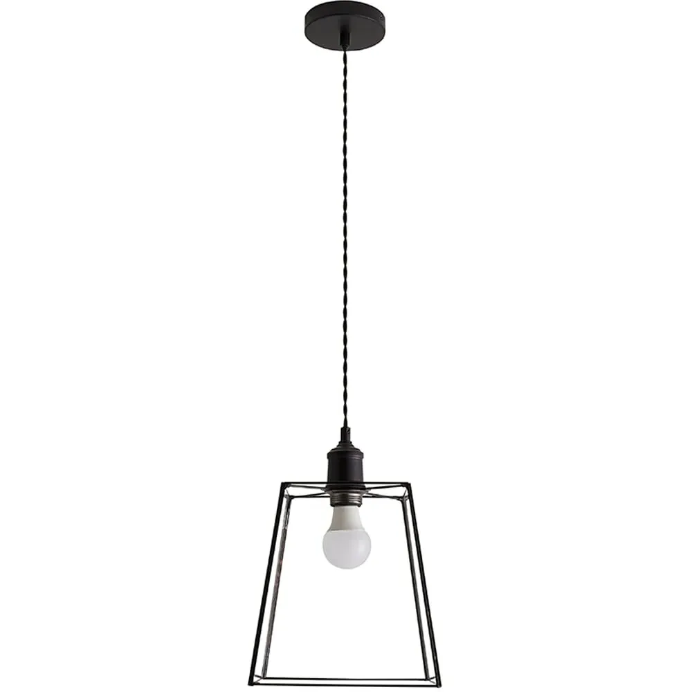 Susie Single Glass Lantern Ceiling Pendant Light - Black image