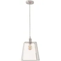 Susie Square Glass Lantern Ceiling Pendant Light - Silver