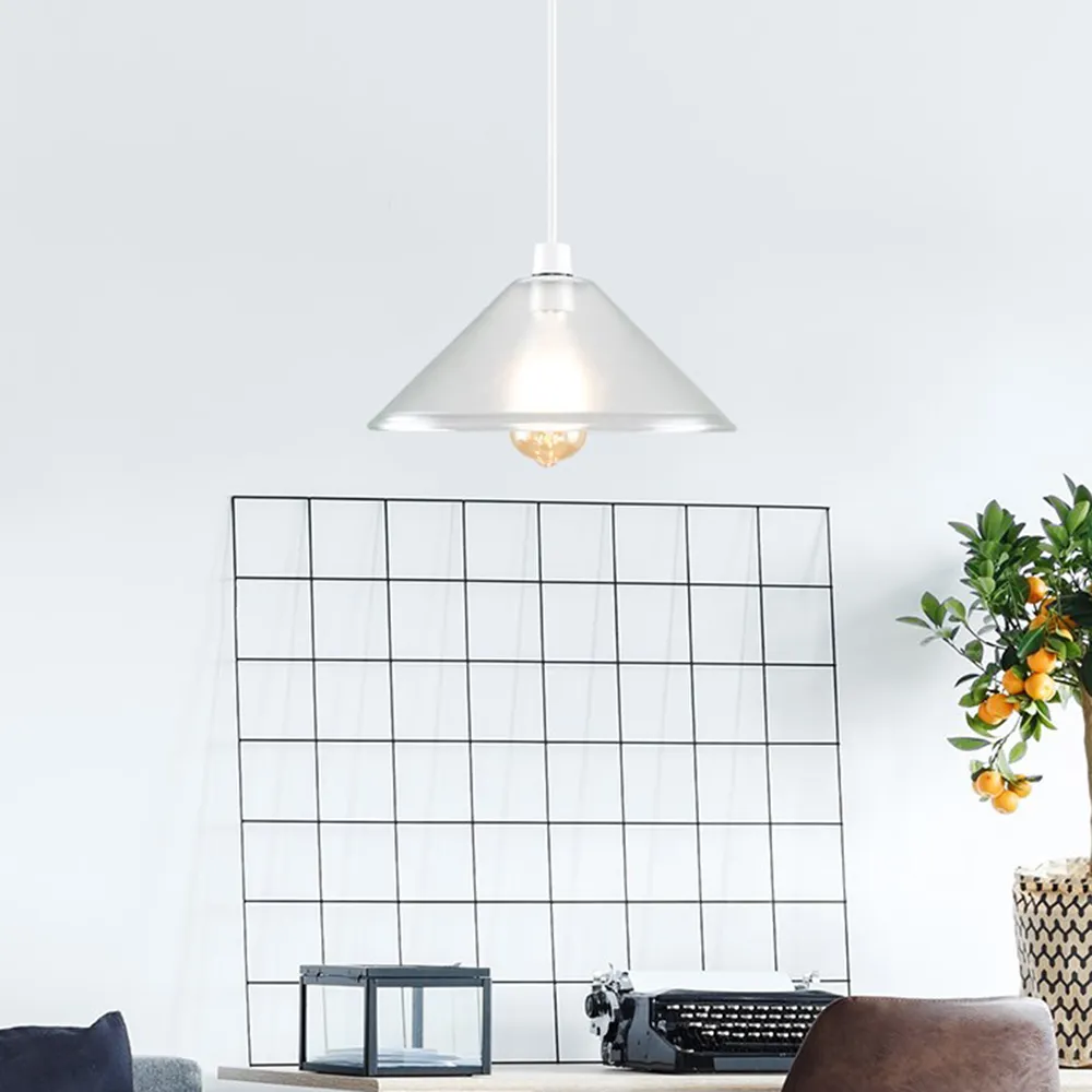 Tapered Dome Pendant Lamp Shade - Clear Glass