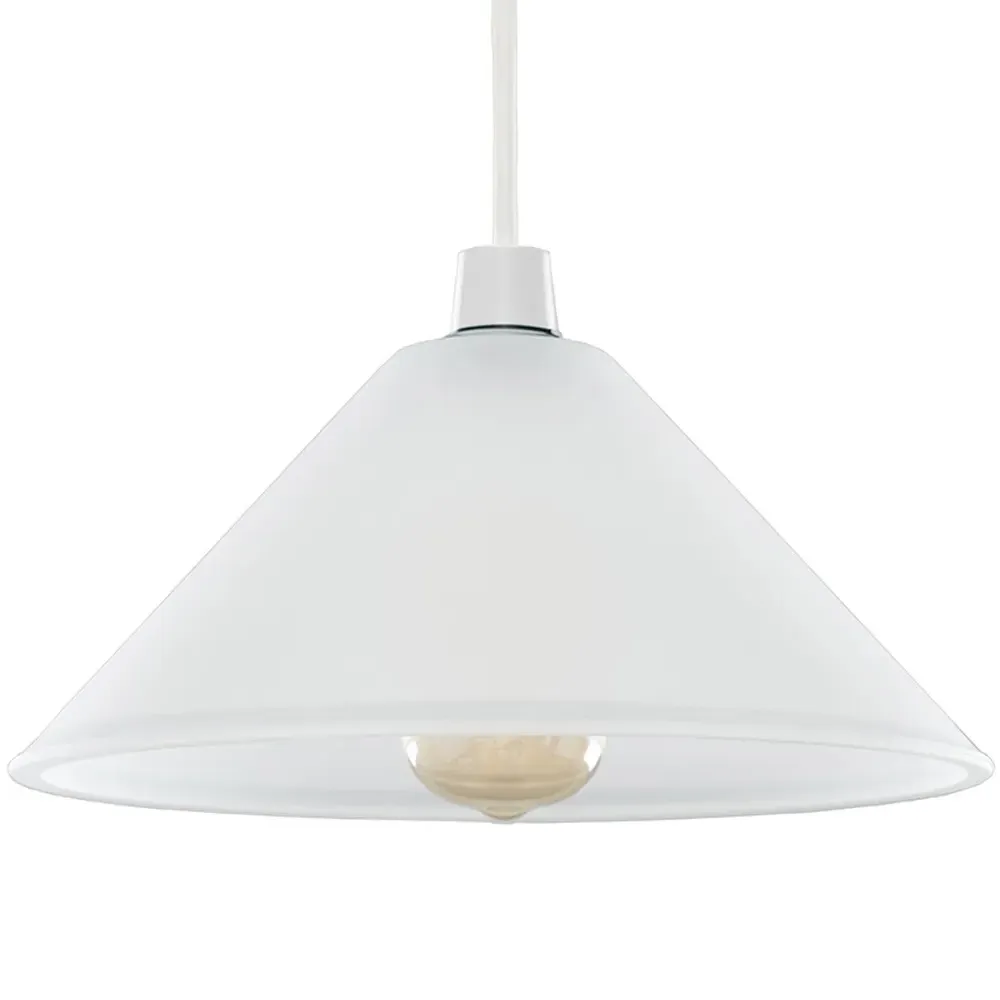 Tapered Dome Pendant Lamp Shade - White, Frosted Glass image