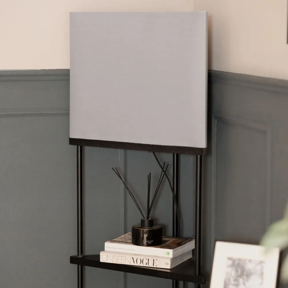 Taska Corner Floor Lamp with 3 Shelves - Black, Wood