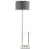 Tavel LED Floor Lamp with Table - Chrome, Fabric
