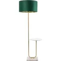 Tavel LED Floor Lamp with Table - Gold, Velvet