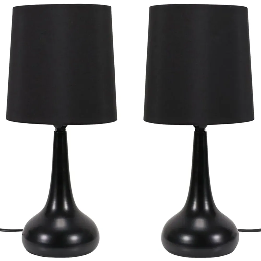 Teardrop Touch Table Lamp 2 Pack - Black image