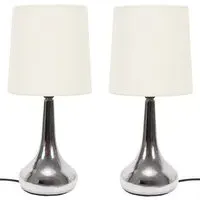 Teardrop Touch Table Lamp 2 Pack - Cream, Chrome