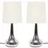 Teardrop Touch Table Lamp 2 Pack - Cream, Chrome