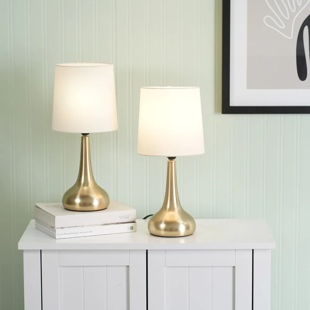 Teardrop Touch Table Lamp 2 Pack - Cream, Gold