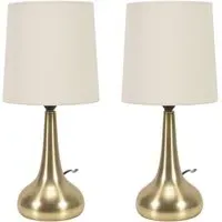 Teardrop Touch Table Lamp 2 Pack - Cream, Gold