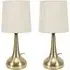 Teardrop Touch Table Lamp 2 Pack - Cream, Gold