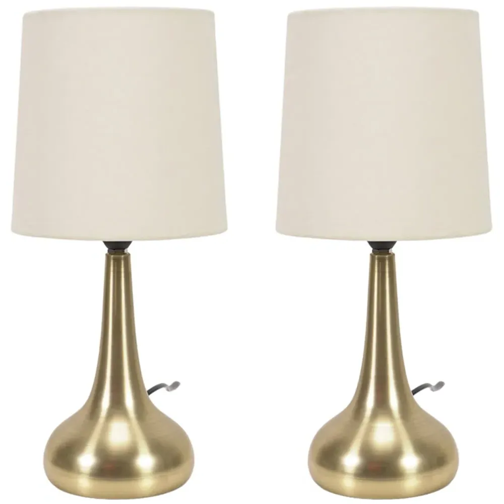 Teardrop Touch Table Lamp 2 Pack - Cream, Gold