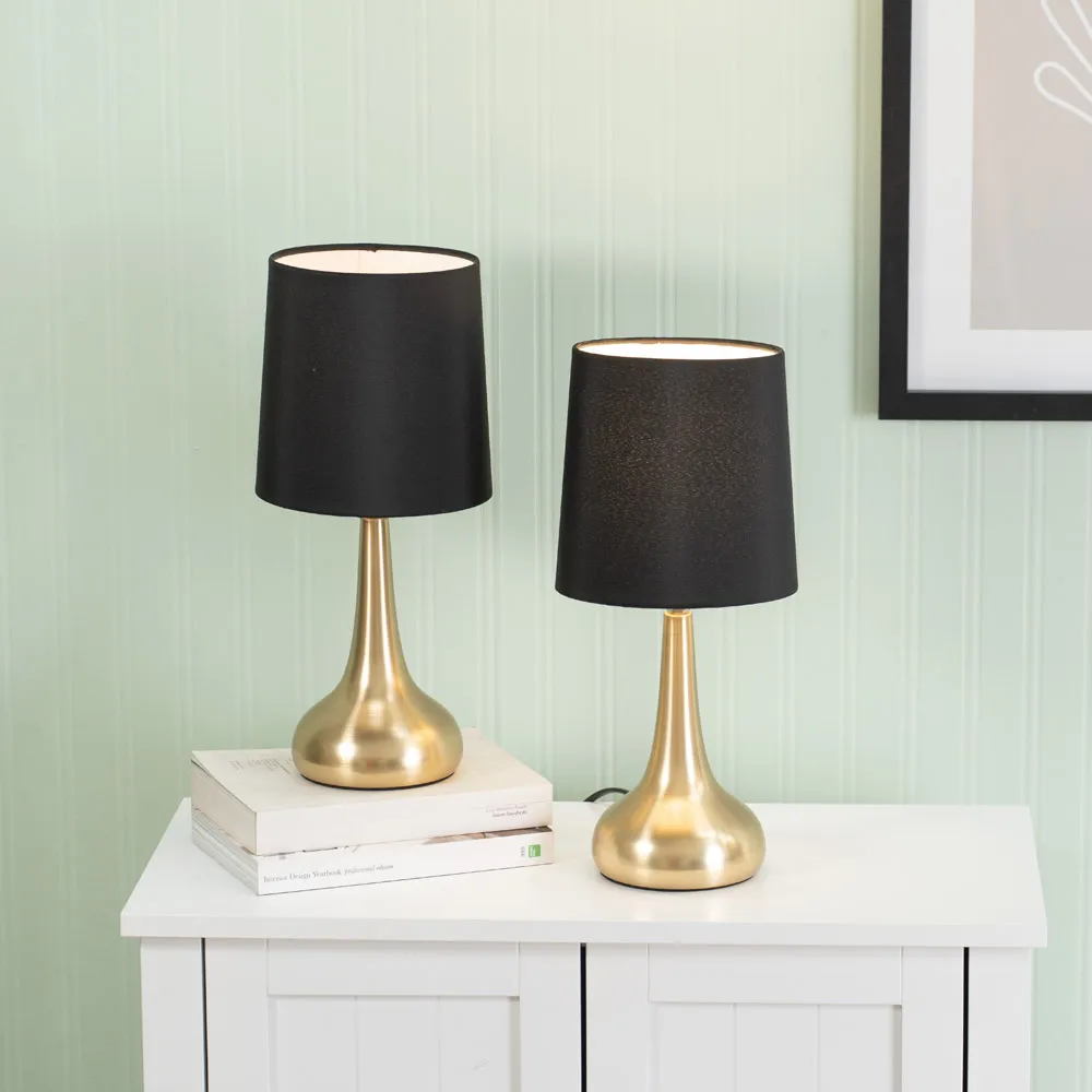 Teardrop Touch Table Lamp 2 Pack - Gold